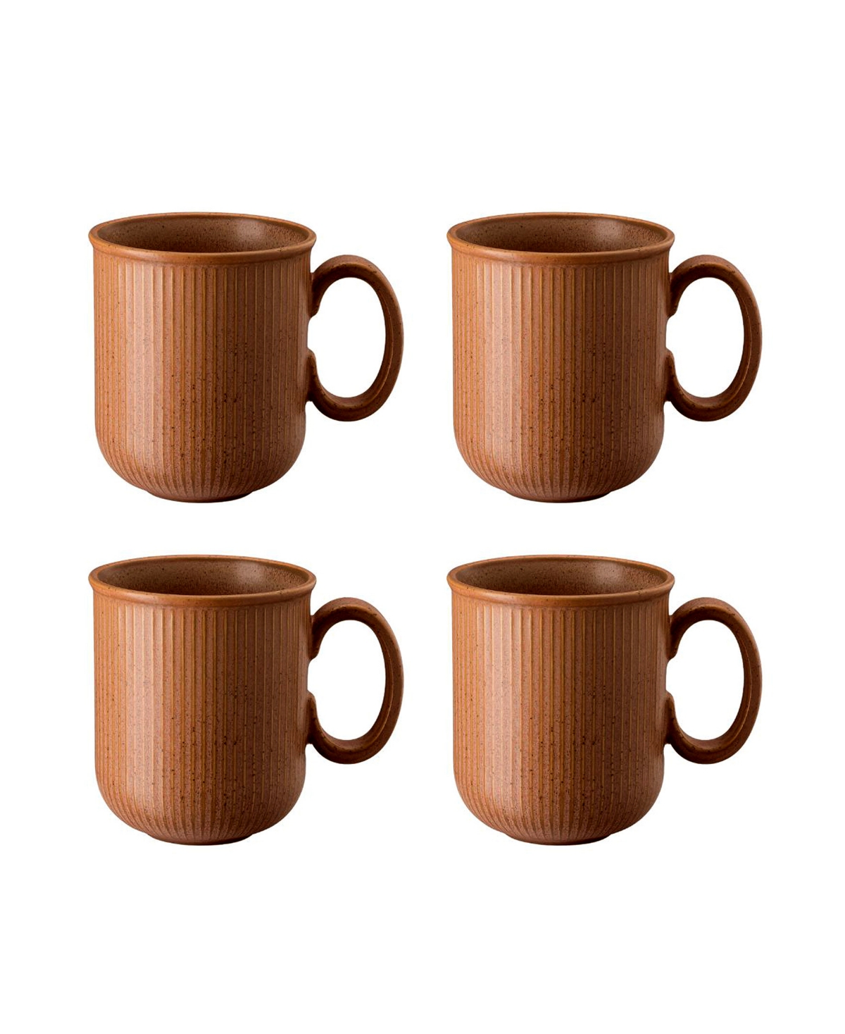 Clay Set of 4 Mugs, Service for 4 - Earth