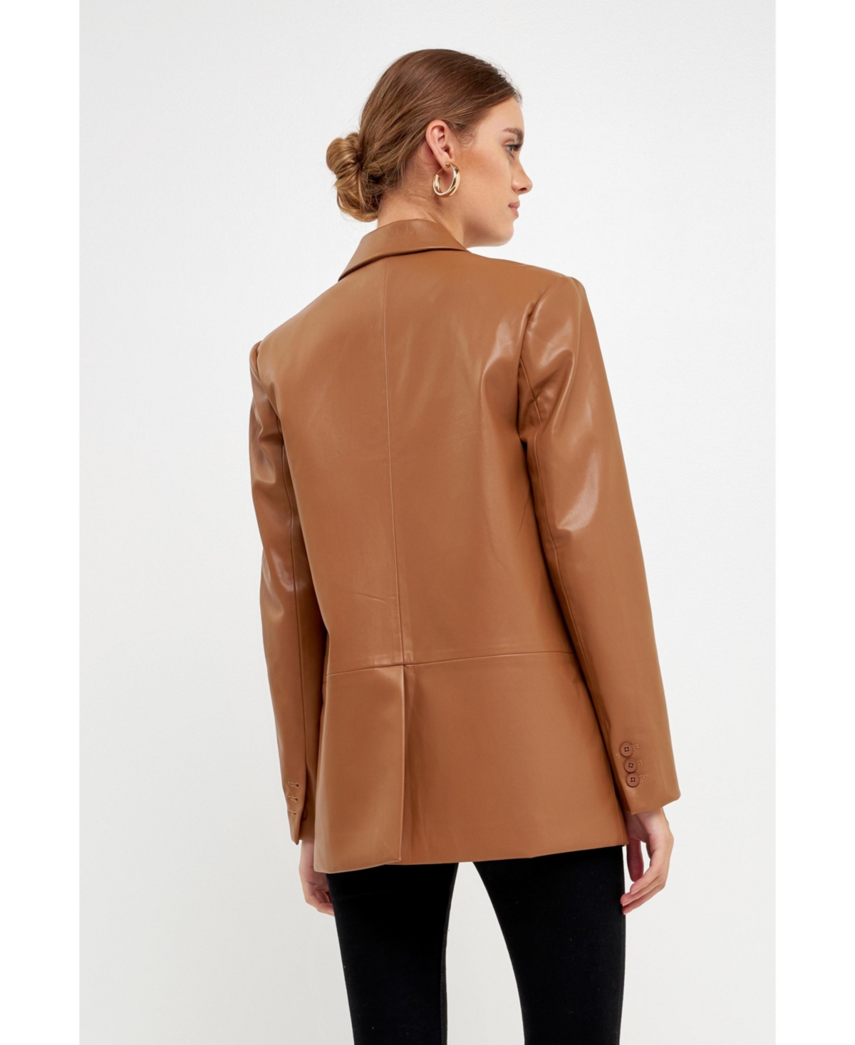Women's Faux Leather Blazer