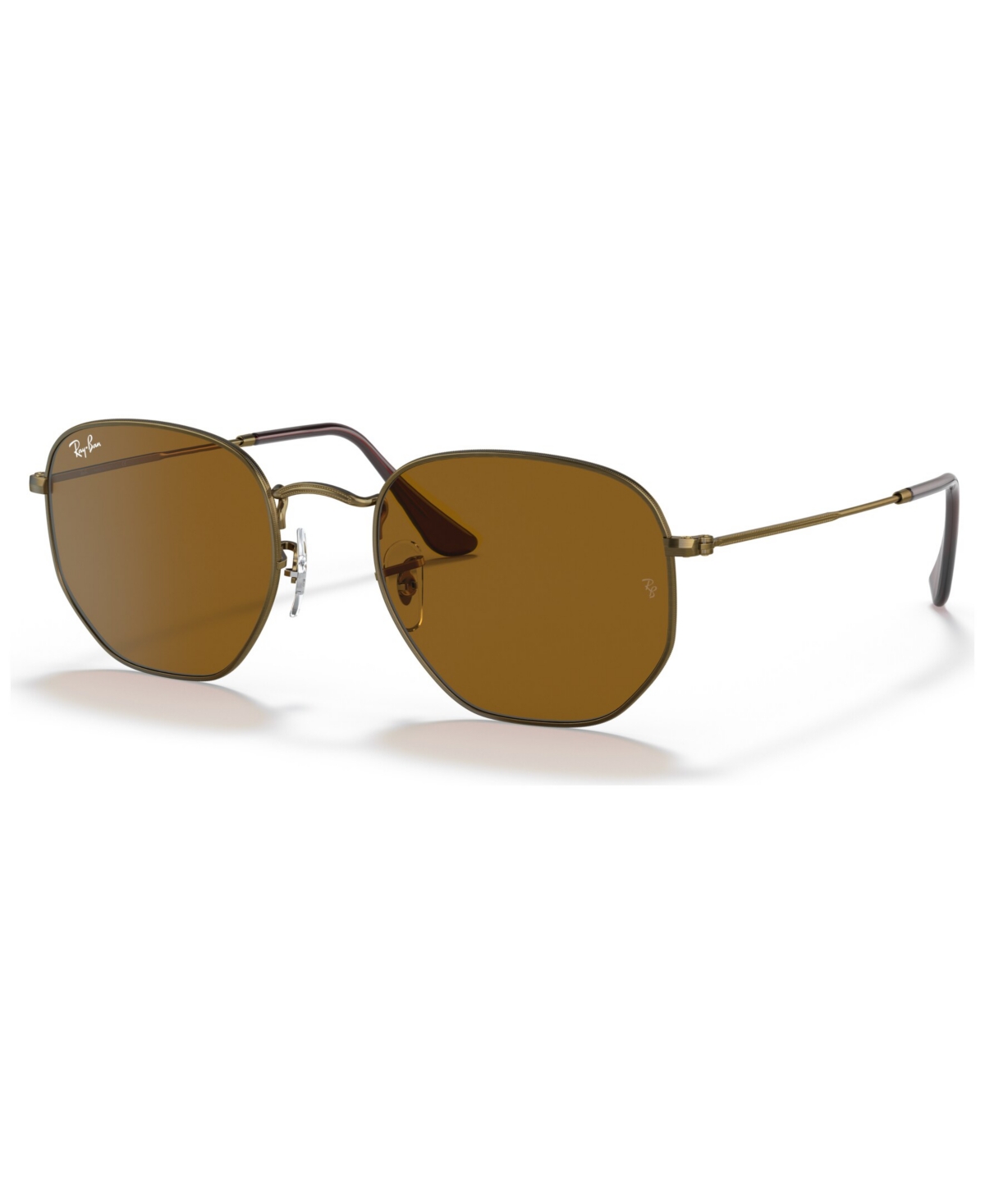 Ray Ban Unisex Sunglasses, Rb3548n Hexagonal Flat Lenses In Antique-like Gold