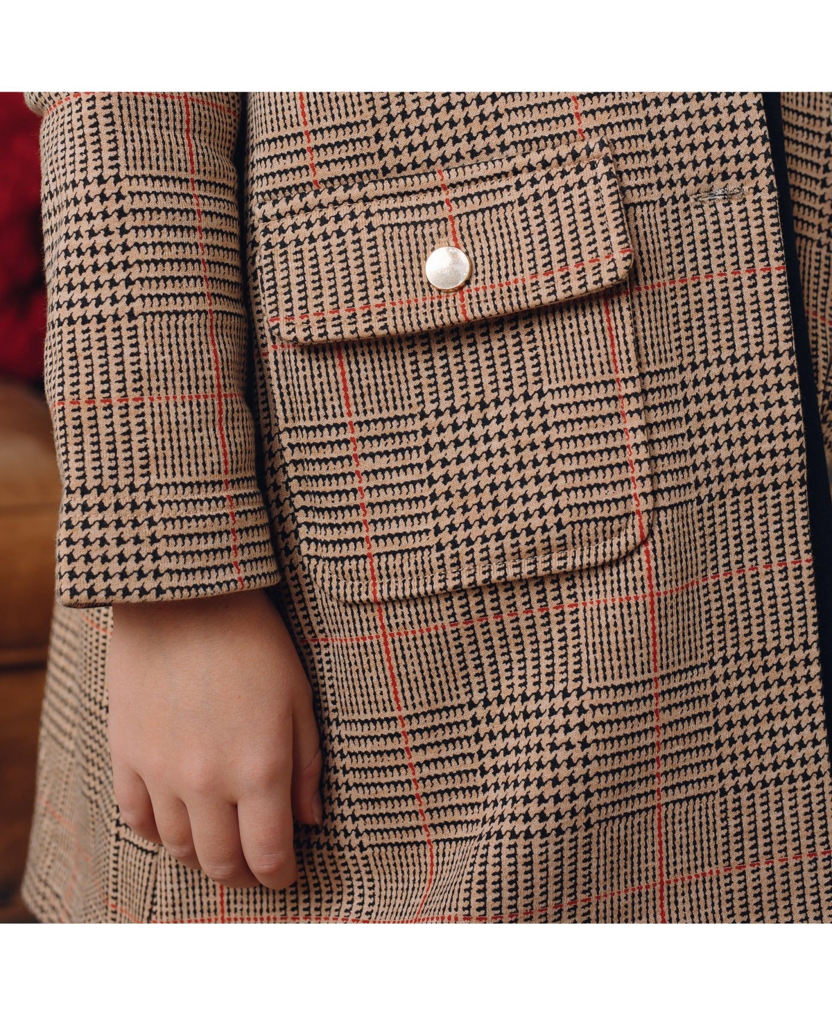 Hope & Henry Girls Collared Fleece Swing Coat