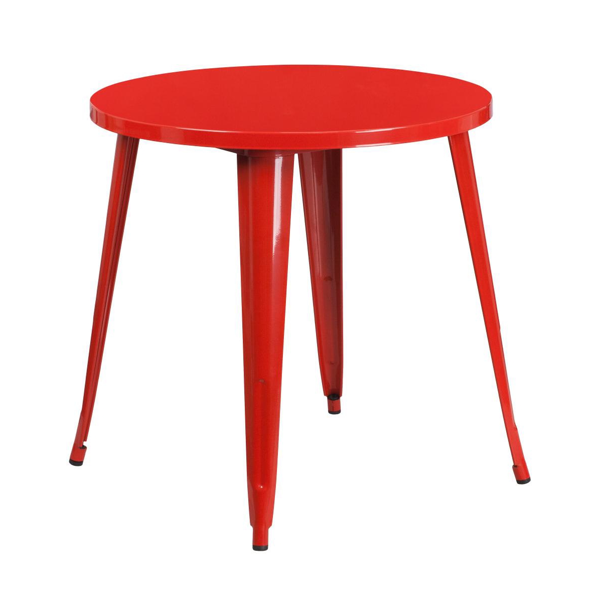 Emma+Oliver Commercial Grade Round Colorful Metal Indoor-Outdoor Dining Table