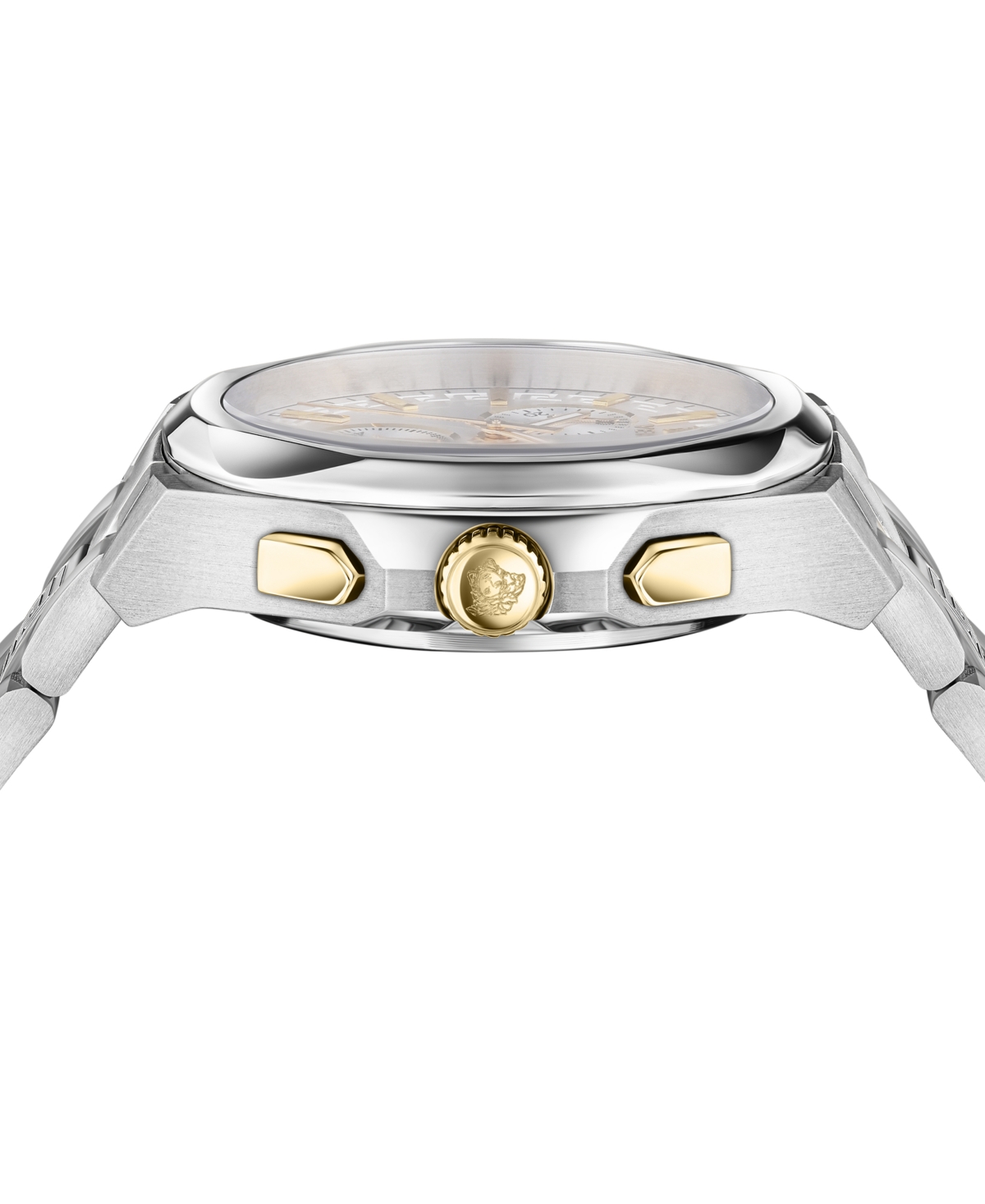 Shop Versace Women's Swiss Chronograph Medusa Stainless Steel Bracelet Watch 40mm