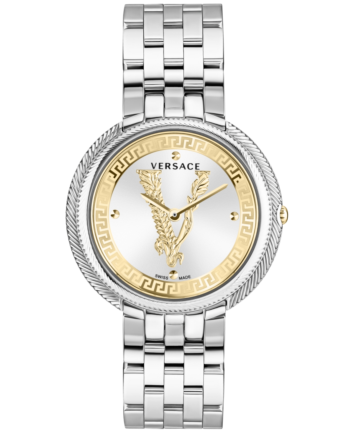 Shop Versace Women's Swiss Thea Stainless Steel Bracelet Watch 38mm