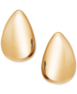 Polished Teardrop Dome Stud Earrings in 10k Gold, 5/8"