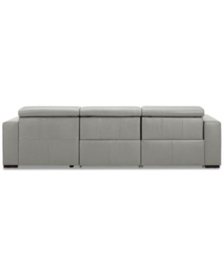 Nevio 115" 3-Pc. Leather Sectional with 2 Power Recliners, Headrests and Chaise, Created For Macy's