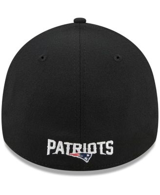 Men's Black New England Patriots Flawless Stripe 39THIRTY Flex Hat