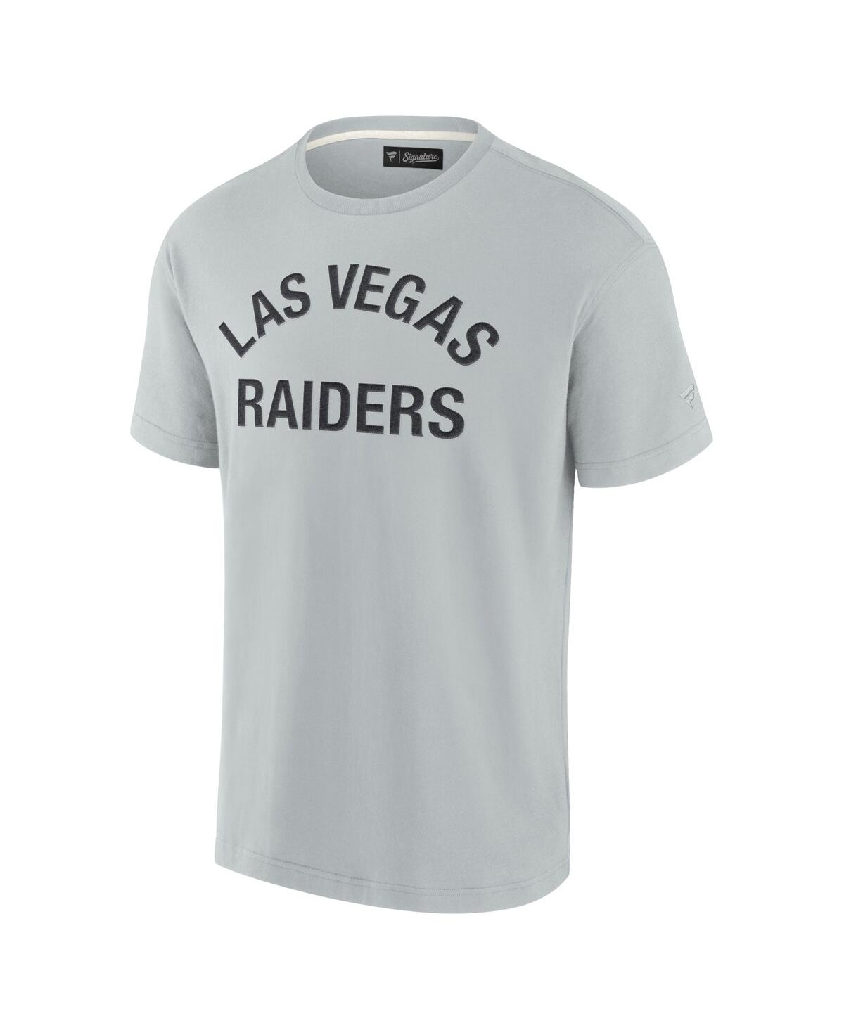 Shop Fanatics Signature Men's And Women's  Gray Las Vegas Raiders Super Soft Short Sleeve T-shirt