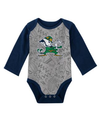 Newborn and Infant Boys and Girls Green, Gray Notre Dame Fighting Irish 2-Pack Play Time Long Sleeve Bodysuit Set