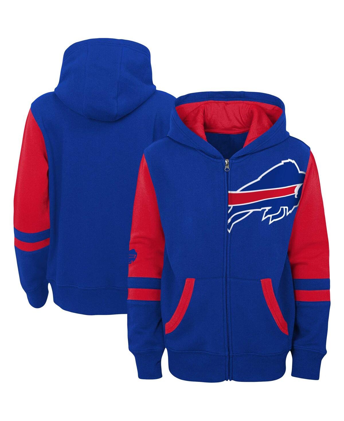 Shop Outerstuff Big Boys Royal Buffalo Bills Colorblock Full-zip Hoodie