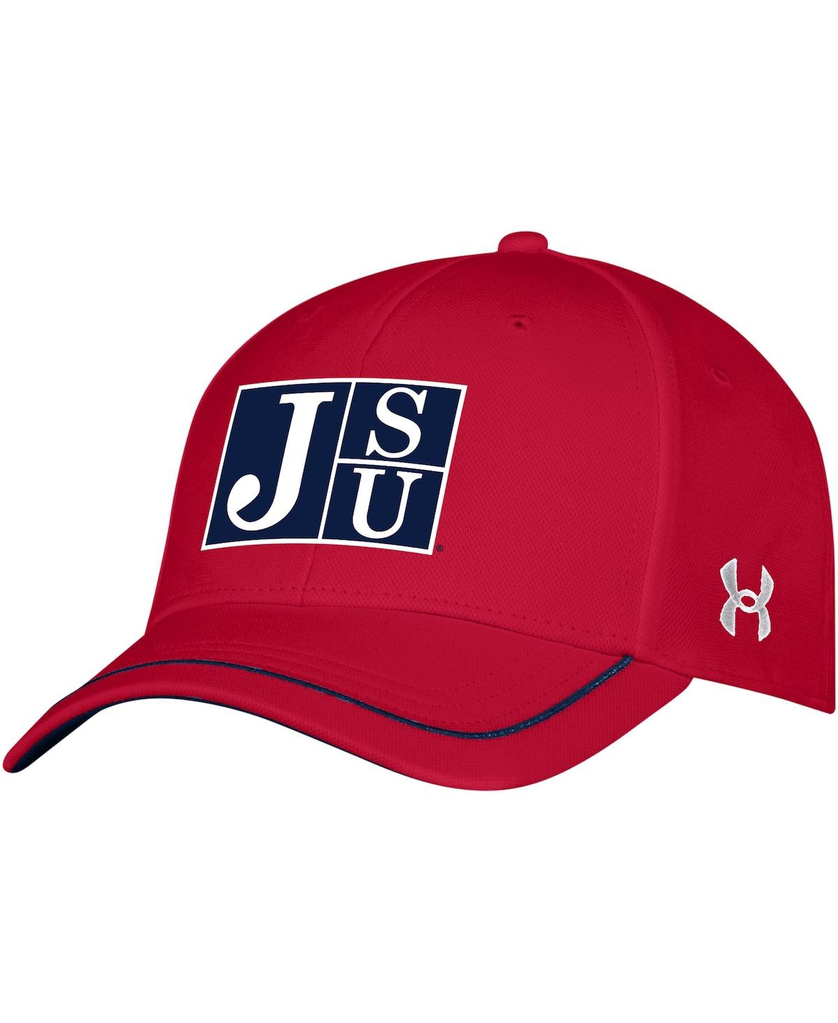 UNDER ARMOUR MEN'S UNDER ARMOUR RED JACKSON STATE TIGERS BLITZING ACCENT ISO-CHILL ADJUSTABLE HAT
