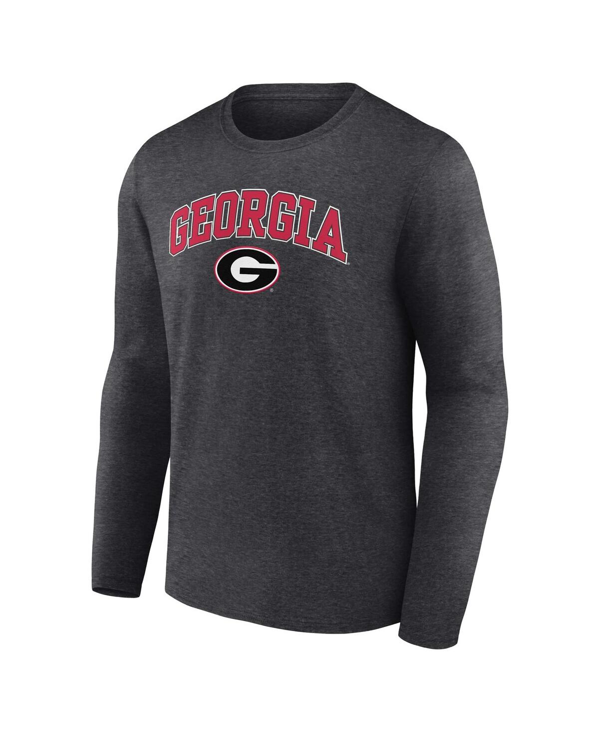 Shop Fanatics Branded Men's Heather Gray Georgia Bulldogs Campus Long Sleeve T-shirt In Heather Charcoal