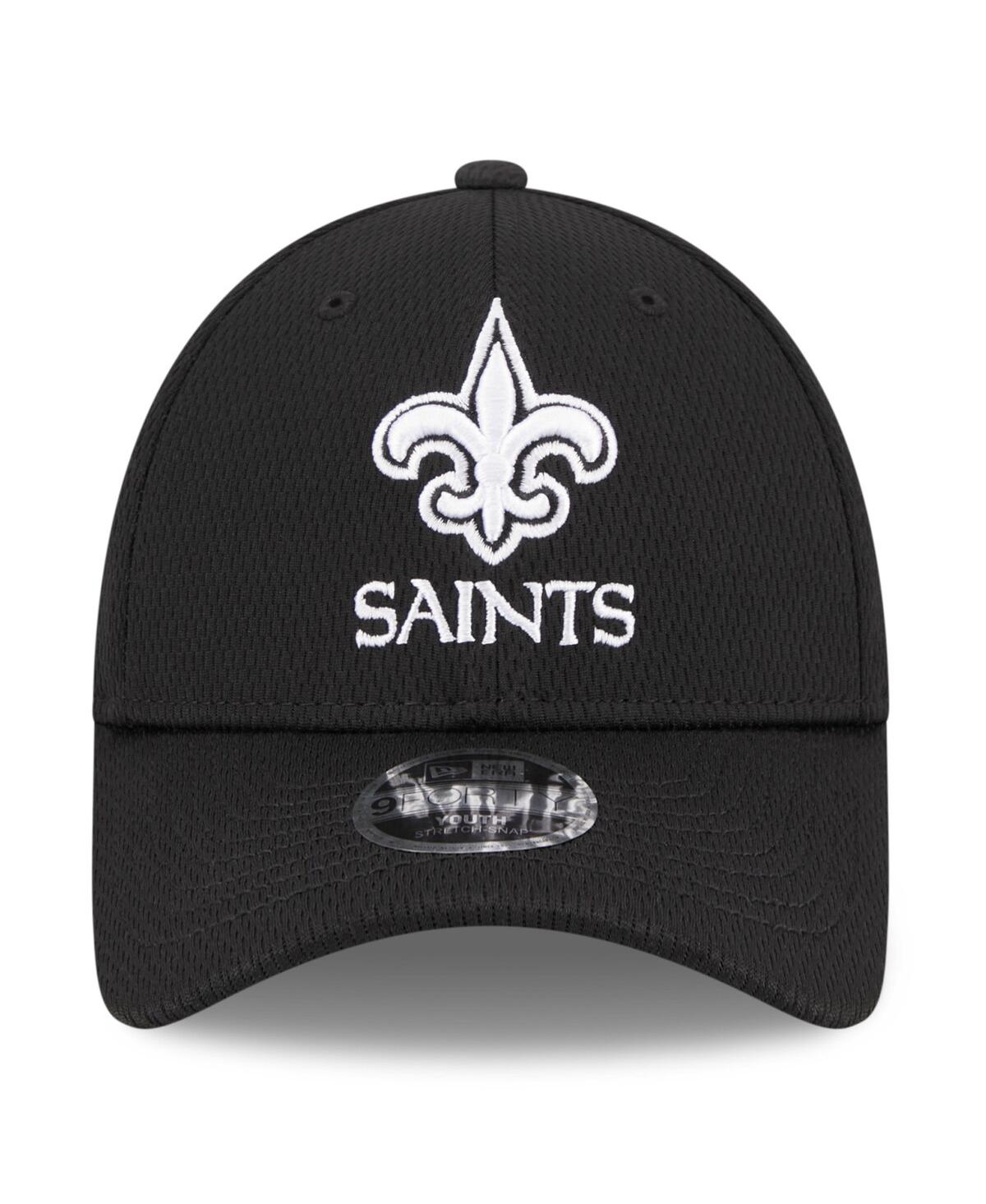 New Era Youth Boys And Girls  Black New Orleans Saints Main B-dub 9forty Adjustable Hat In Black