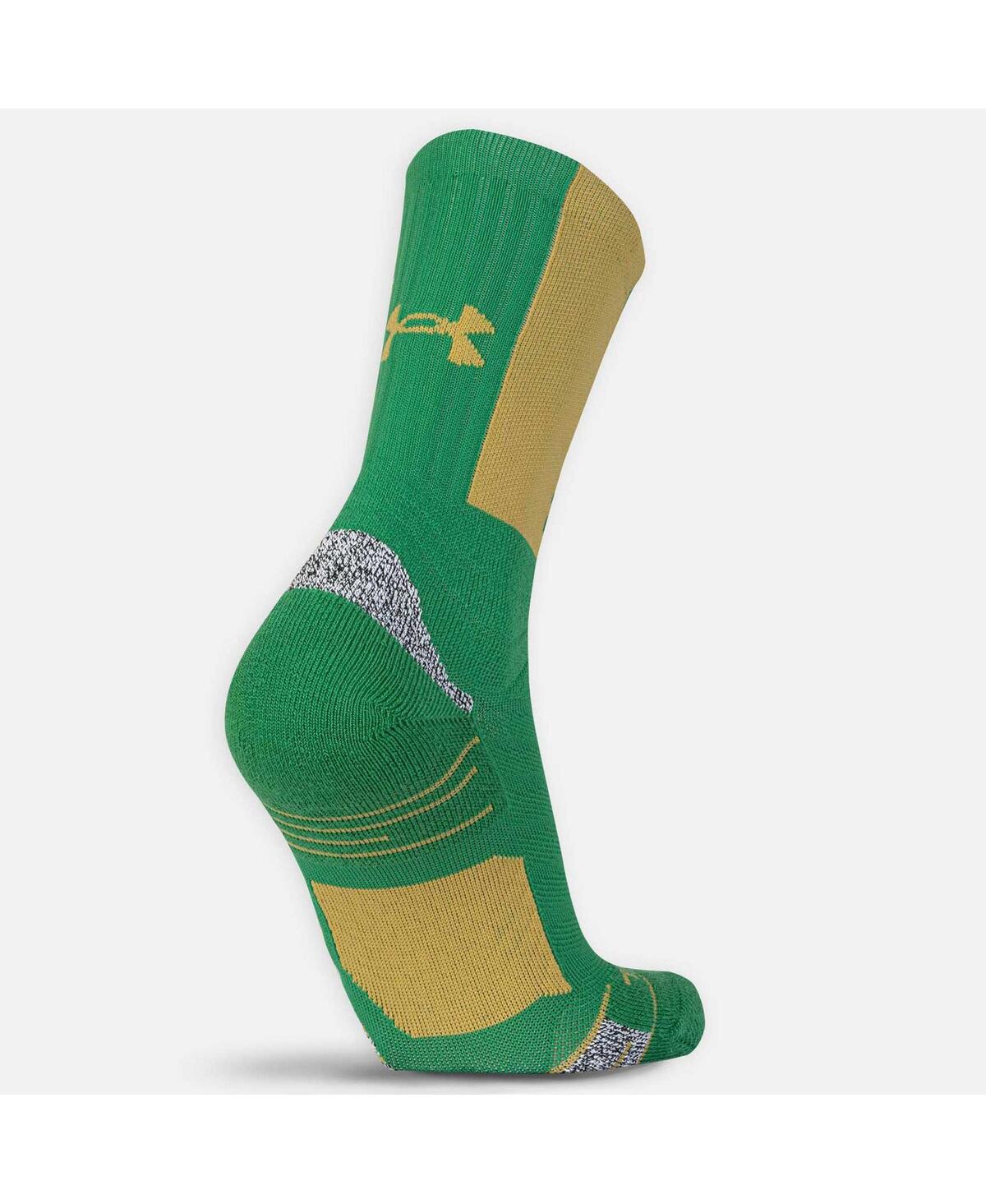 Shop Under Armour Men's  Green Notre Dame Fighting Irish Playmaker Crew Socks