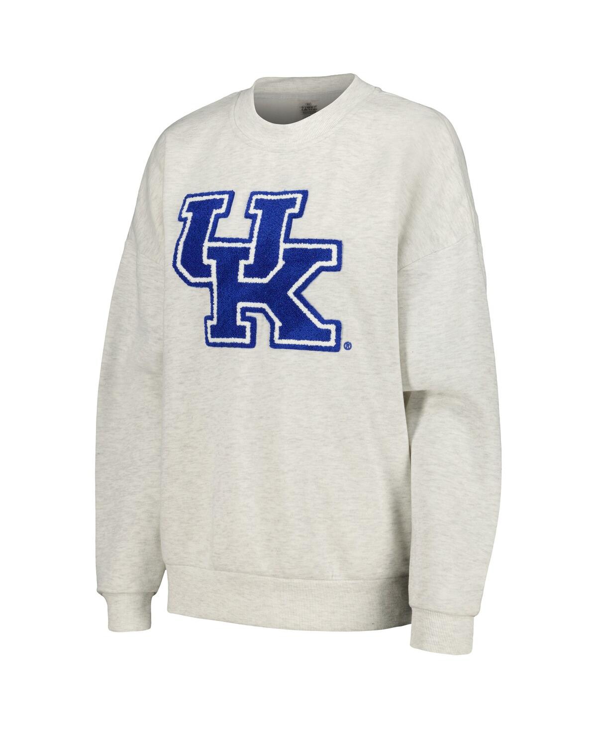 Shop Gameday Couture Women's  Ash Kentucky Wildcats Team Effort Pullover Sweatshirt And Shorts Sleep Set