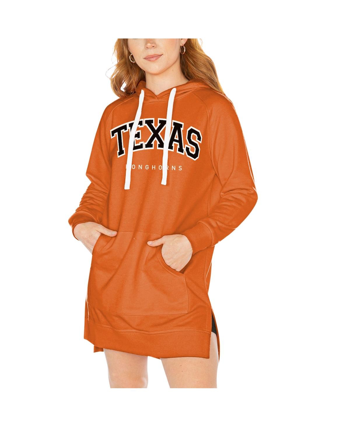Shop Gameday Couture Women's  Texas Orange Texas Longhorns Take A Knee Raglan Hooded Sweatshirt Dress