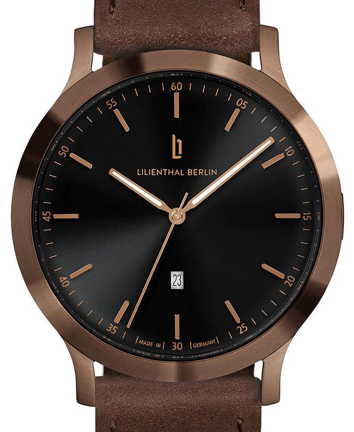 Lilienthal Berlin Men's Huxley Bronze Black Brown Leather Watch 40mm