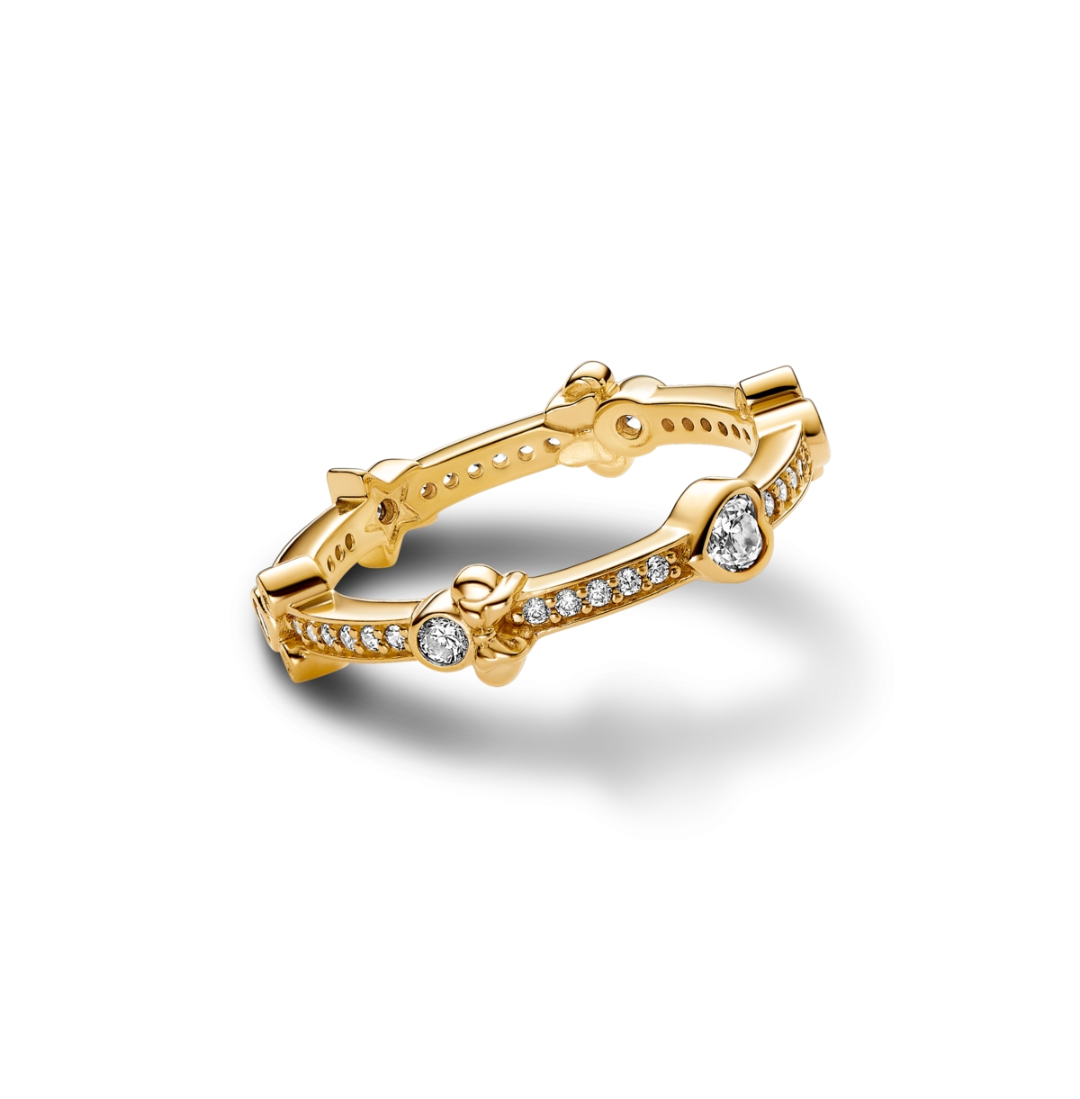 Pandora Disney Cubic Zirconia Mickey Mouse Minnie Mouse Ring In Clear