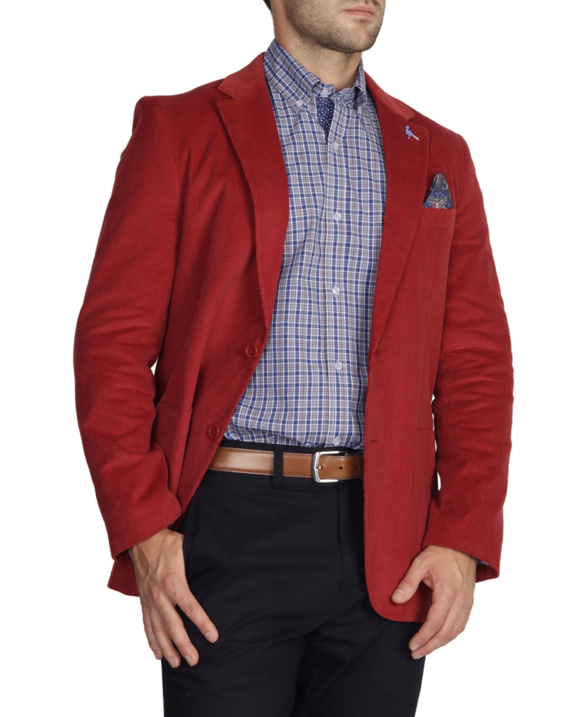 Shop Tailorbyrd Mens Solid Corduroy Blazer In Cranberry