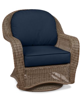 Sandy Cove Wicker Outdoor Swivel Glider Custom Sunbrella Created for Macy s Macy s