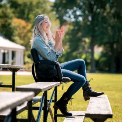 Reclining Stadium Seat - Waterproof Foldable Camping Chair with Extra Thick Padding and Wide Back Support