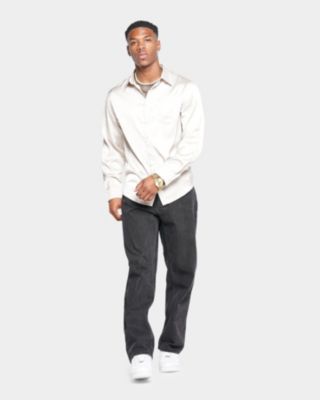 Mens Kai Satin Button Up Shirt