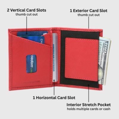 Men's Men RFID Leather Wallet Slim Front Pocket Wallet Business Card Case
