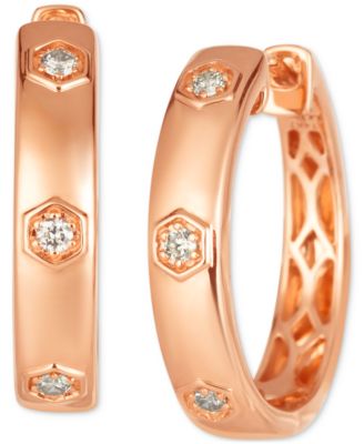 Anywear Everywear&reg; Nude Diamond Small Hoop Earrings (1/6 ct. t.w.) in 14k Gold, 0.82" (Also Available in Rose Gold or White Gold)