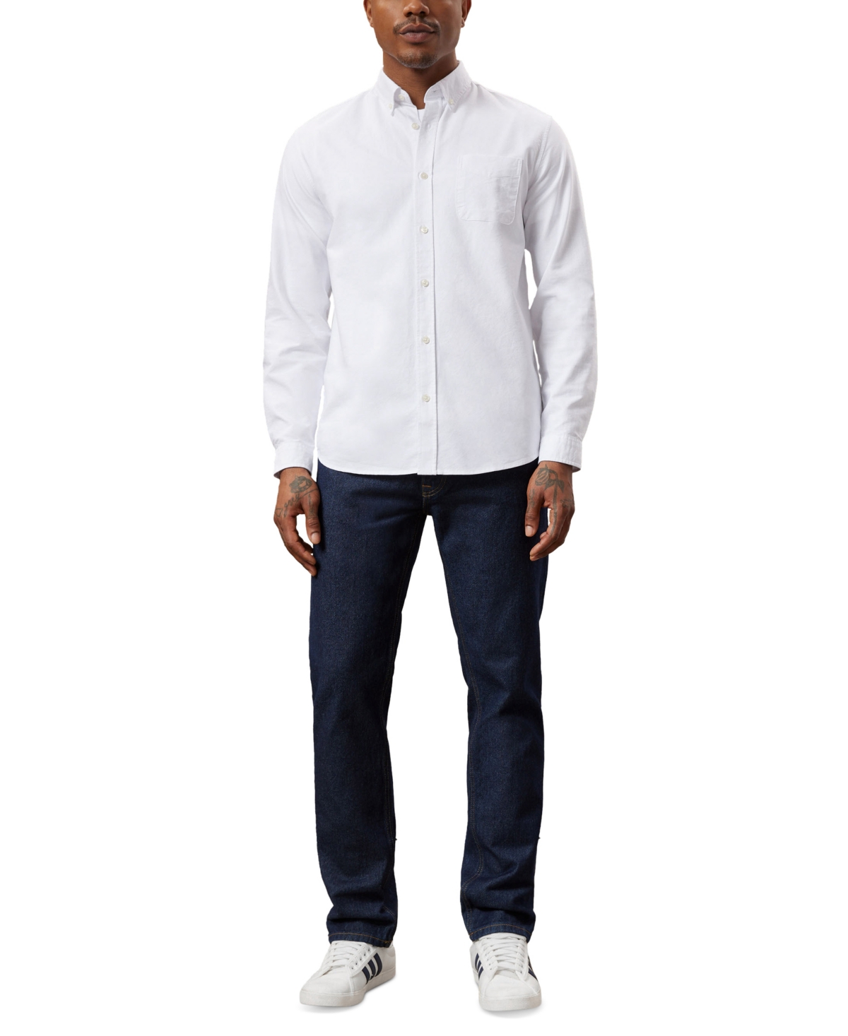 Men's Jasper Long Sleeve Button-Down Oxford Shirt - White