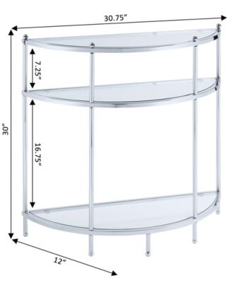 30.75" Royal Crest Half-Circle Glass Entry Table