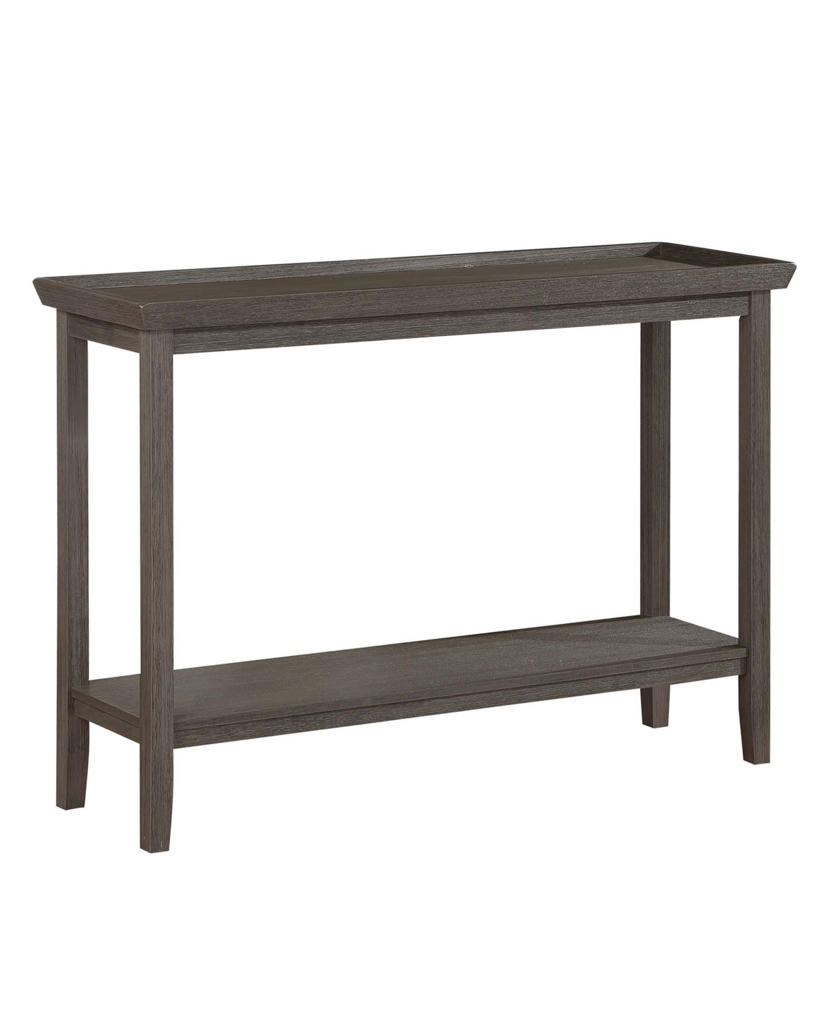 Convenience Concepts 48" Wood Ledgewood Console Table With Shelf In Wirebrush Dark Gray