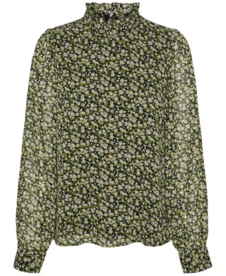 Vero Moda Women's Floral-Print Mock Neck Blouse - Macy's