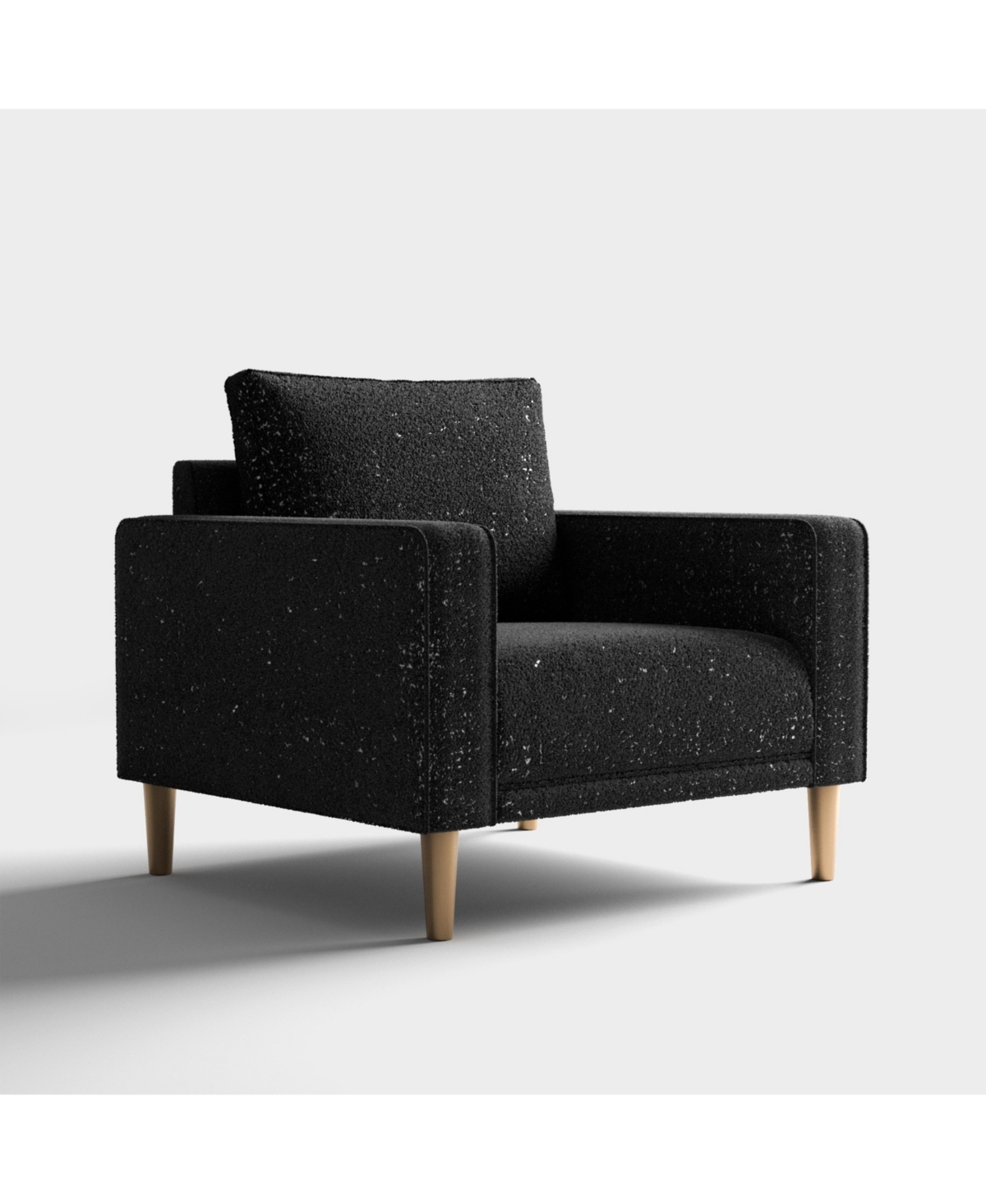 Furniture Of America Aurelia 39" Boucle Fabric Accent Arm Chair In Black