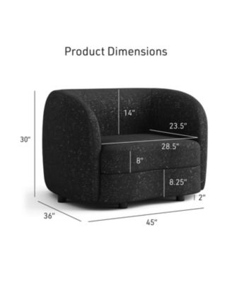 Isabella 43" Boucle Fabric Club Chair