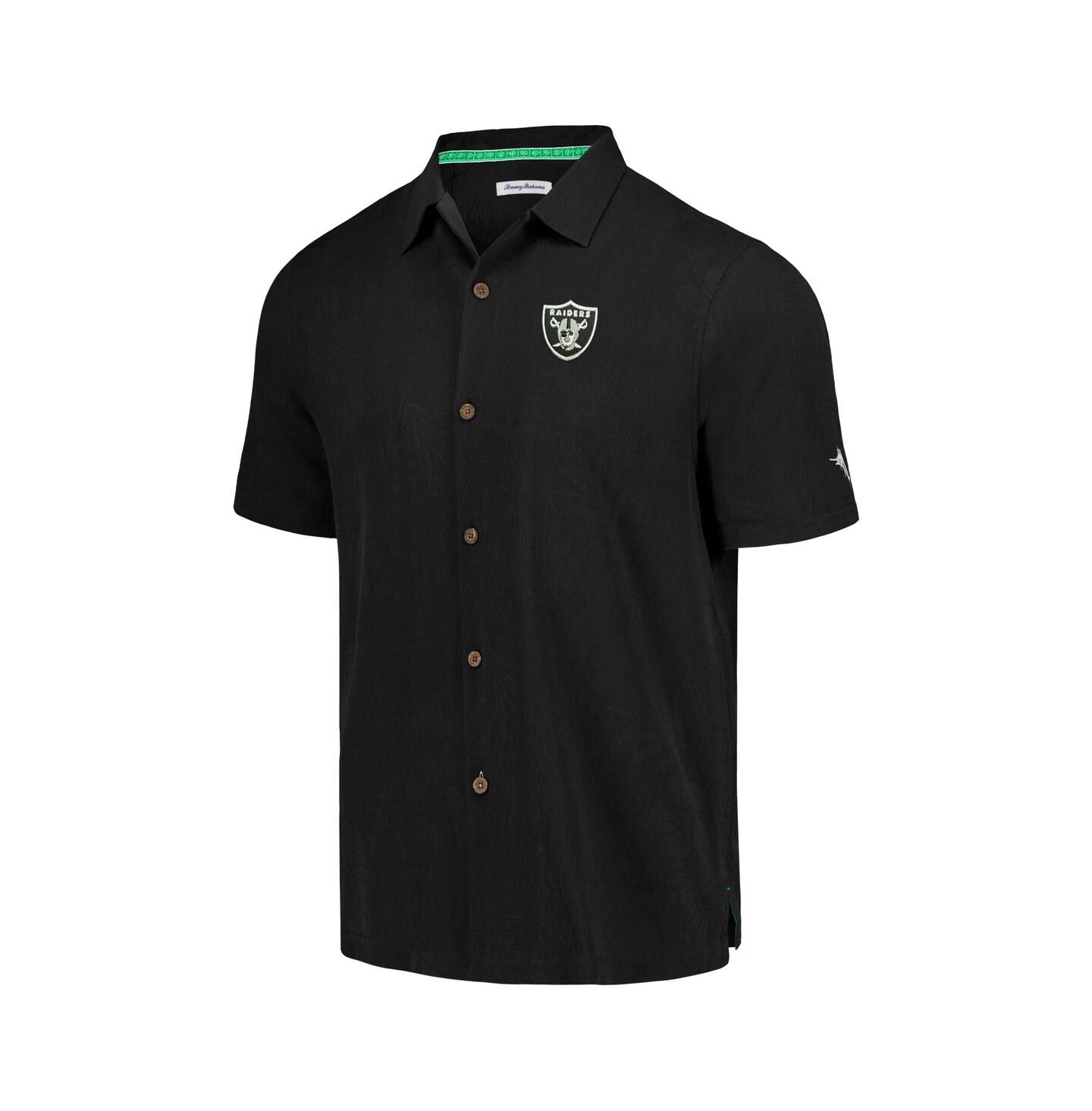 Мужская рубашка Tommy Bahama Black Las Vegas Raiders Tidal Kickoff Camp Button-Up — фото 2