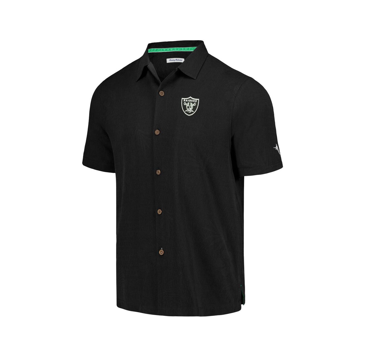 Men's Black Las Vegas Raiders Tidal Kickoff Camp Button-Up Shirt