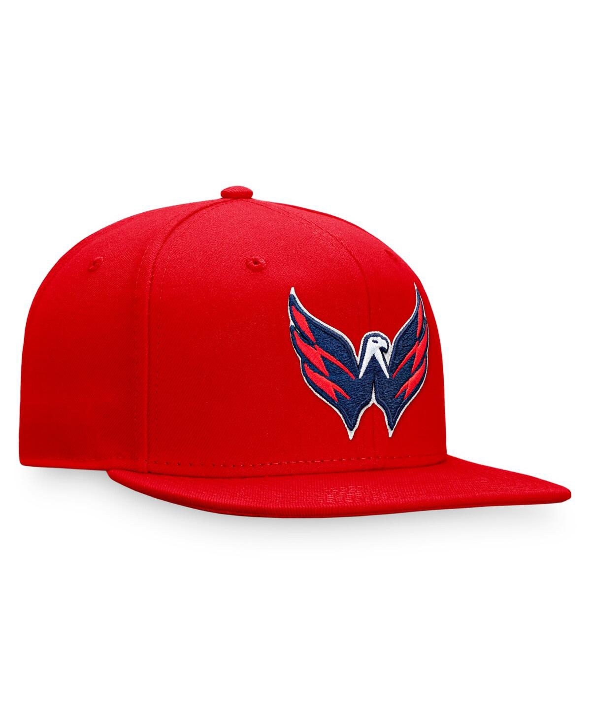 Shop Fanatics Men's  Red Washington Capitals Core Primary Logo Fitted Hat