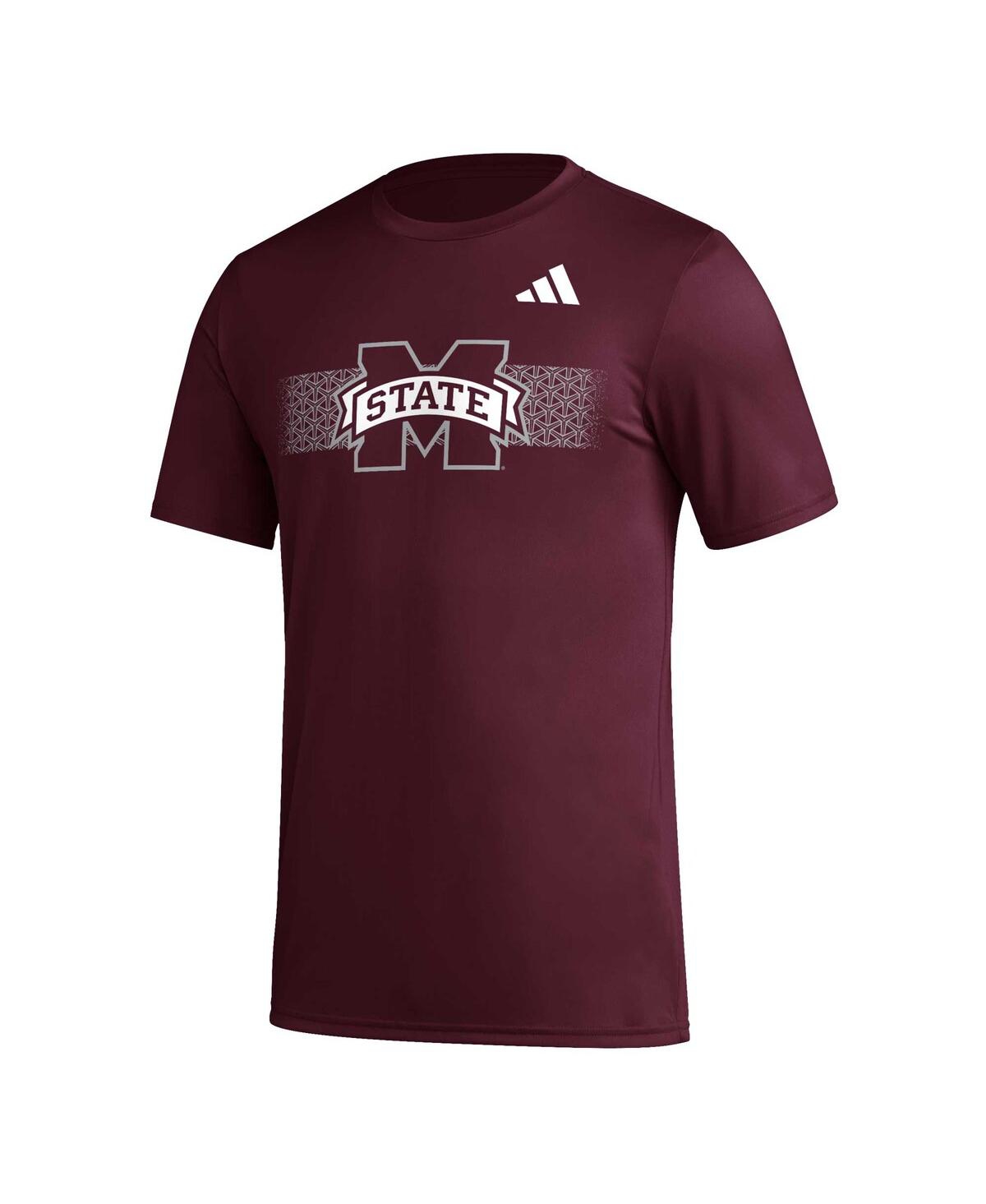 Men's adidasMississippi State Bulldogs Pregame Aeroready T-shirt - Maroon