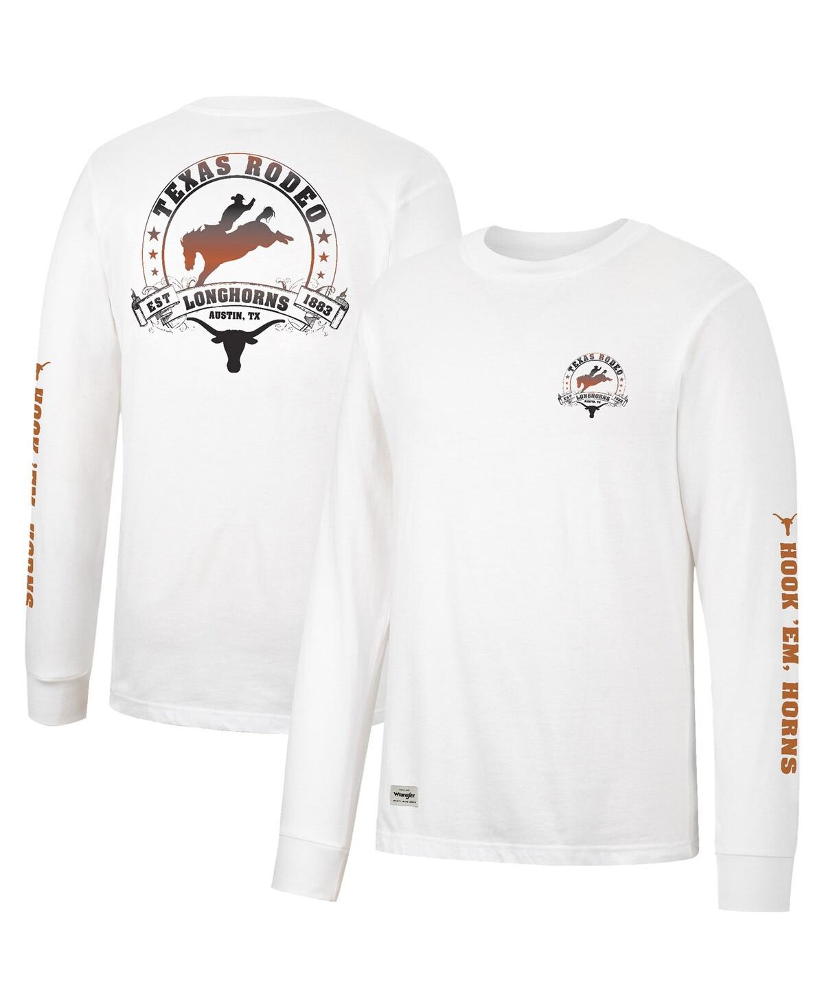 Colosseum Men's  X Wrangler White Texas Longhorns Rodeo Long Sleeve T-shirt