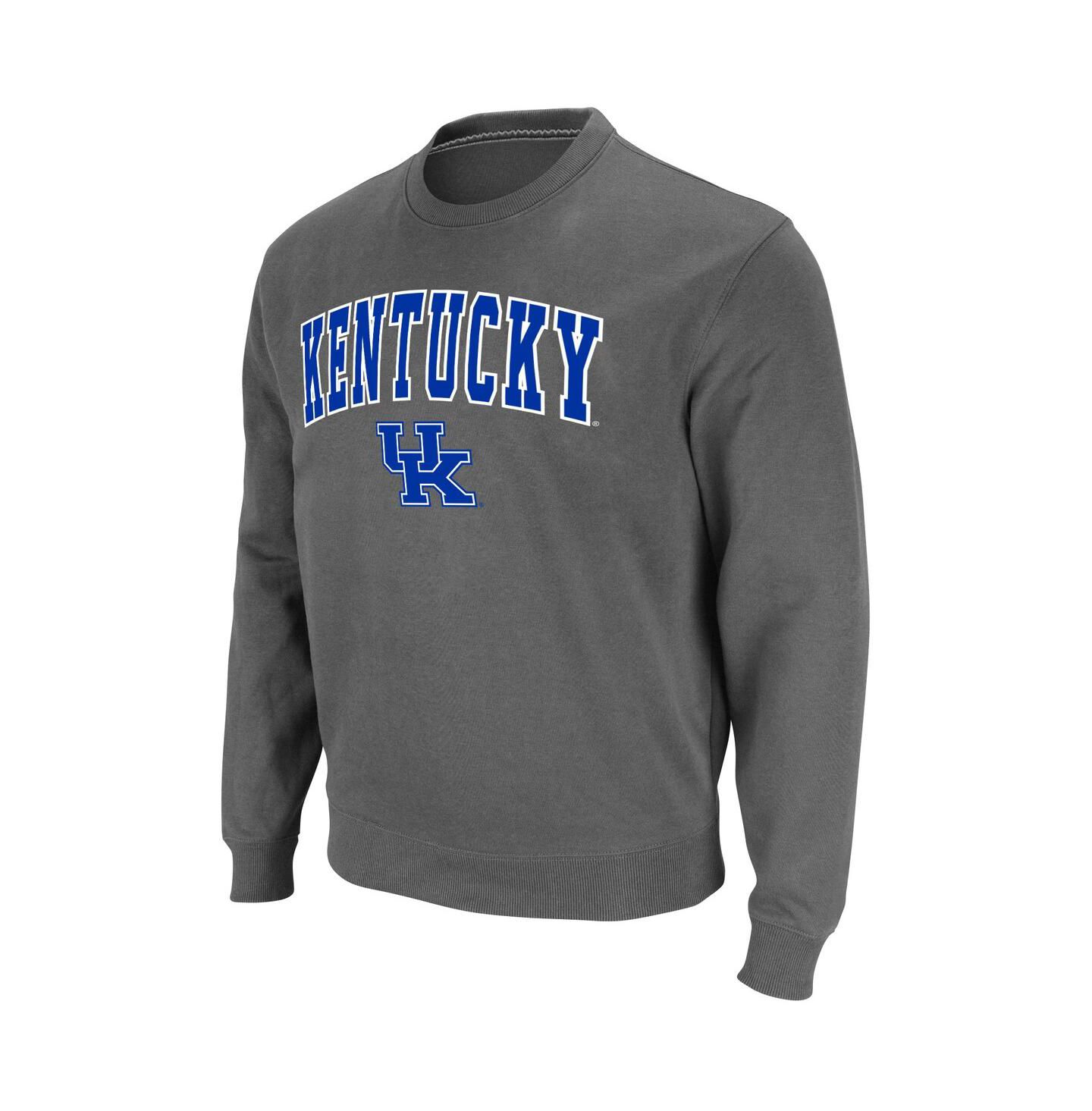 Мужская толстовка Colosseum Kentucky Wildcats Arch & Logo Pullover, цвет: Угольный — фото 2