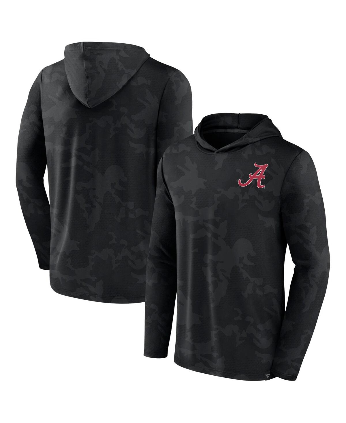 FANATICS MEN'S FANATICS BLACK ALABAMA CRIMSON TIDE CAMO HOODIE LONG SLEEVE T-SHIRT 
