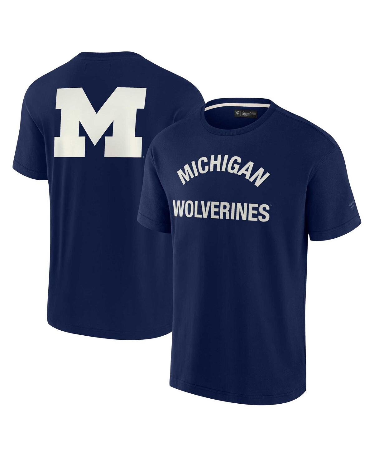 Fanatics Signature Men's And Women's  Navy Michigan Wolverines Super Soft Short Sleeve T-shirt