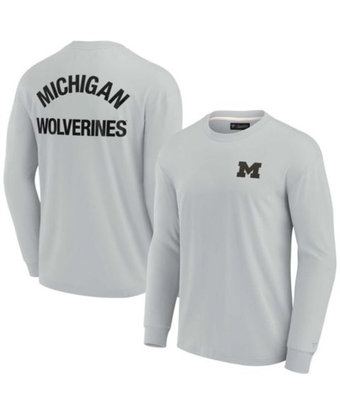 Футболка Fanatics Signature Gray Michigan Wolverines Super Soft Long Sleeve