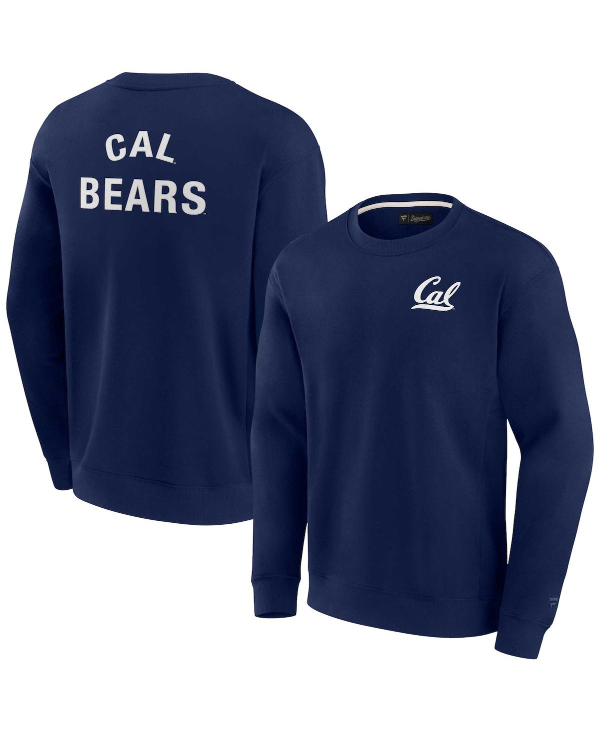 Men's and Women's Fanatics Signature Navy Cal Bears Super Soft Pullover Crew Sweatshirt - Navy