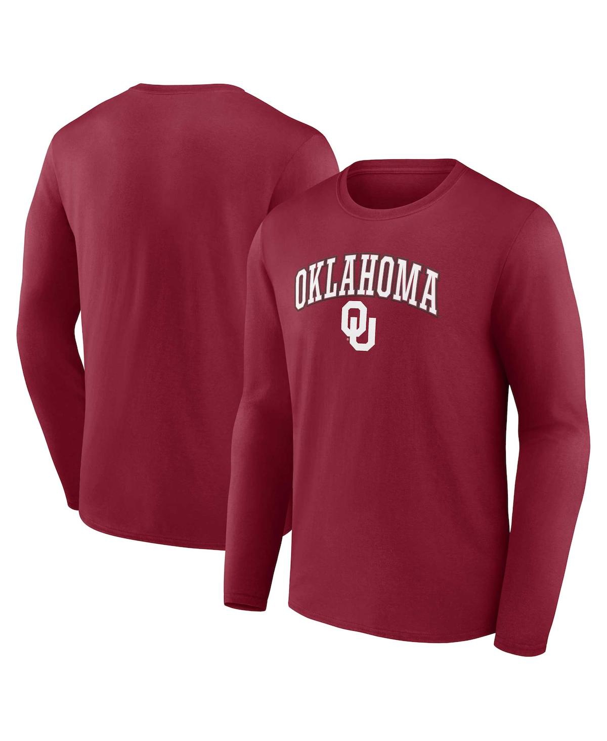 Fanatics Men's  Crimson Oklahoma Sooners Campus Long Sleeve T-shirt