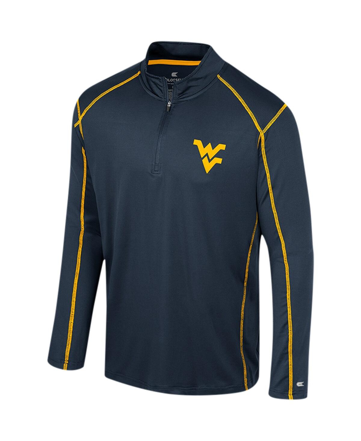 Colosseum Navy West Virginia Mountaineers Cameron Quarter-zip Windshirt In Navy