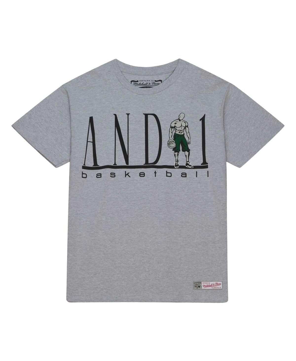 Mitchell & Ness Men's  Heather Gray And 1 Basketball T-shirt In Heather Gray