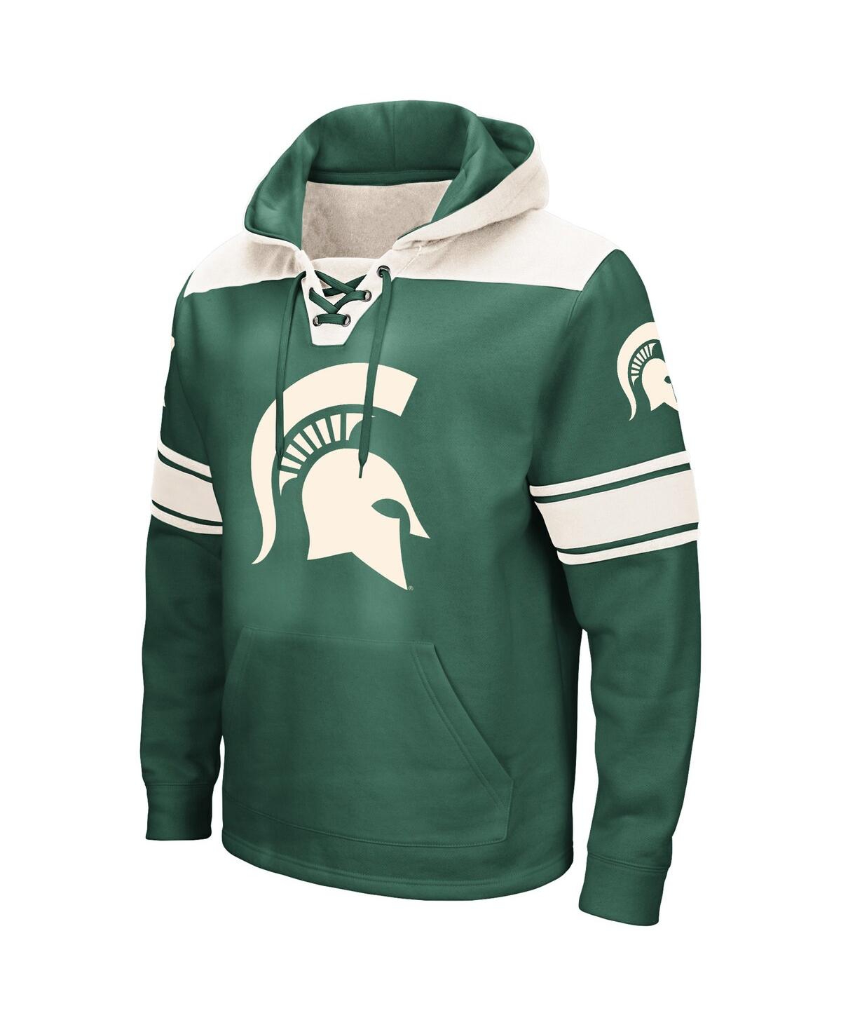 Shop Colosseum Men's  Green Michigan State Spartans Big And Tall Hockey Lace-up Pullover Hoodie