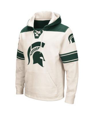 Men's Cream Michigan State Spartans 2.0 Lace-Up Pullover Hoodie