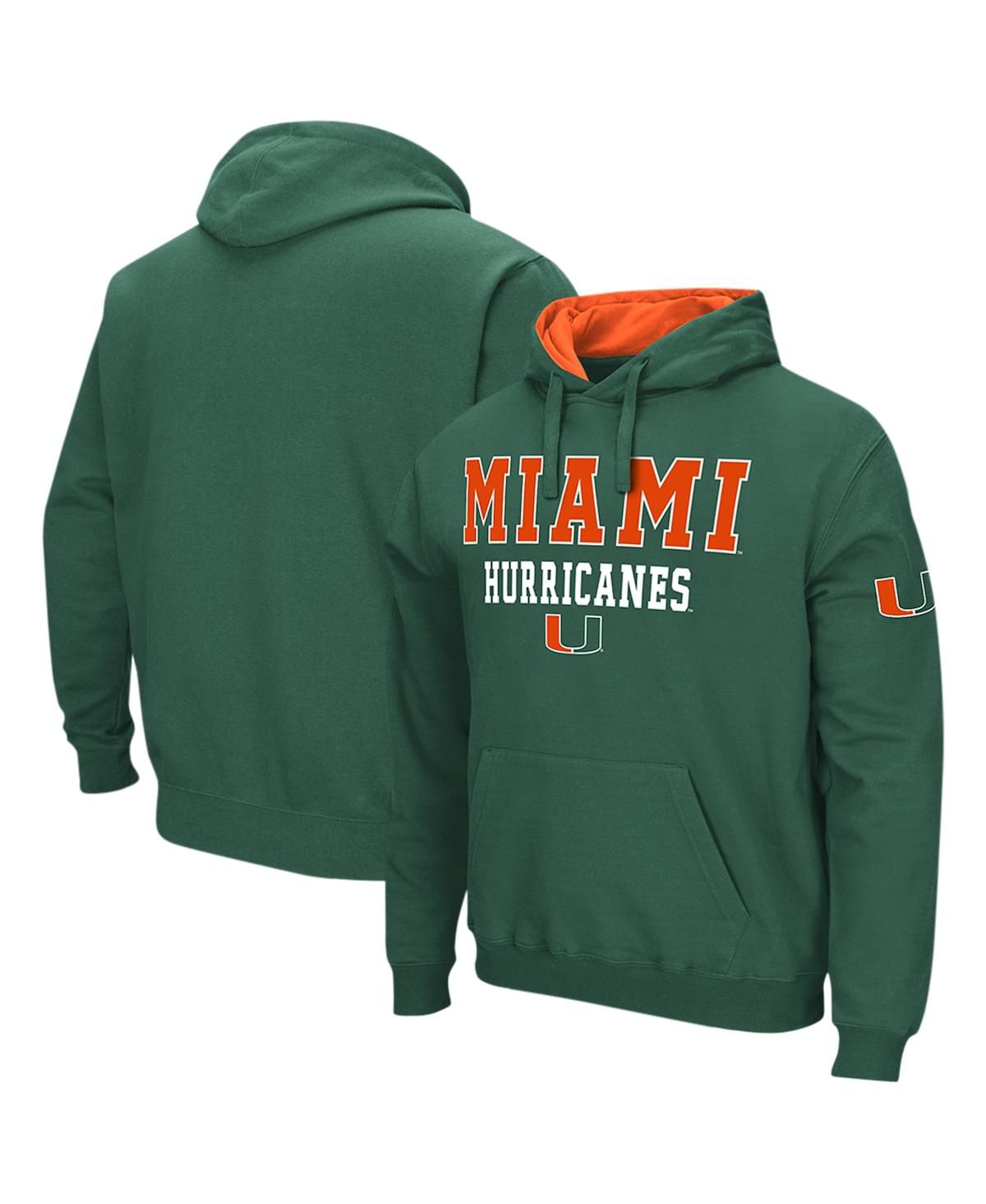 Мужской зеленый пуловер с капюшоном Miami Hurricanes Sunrise
