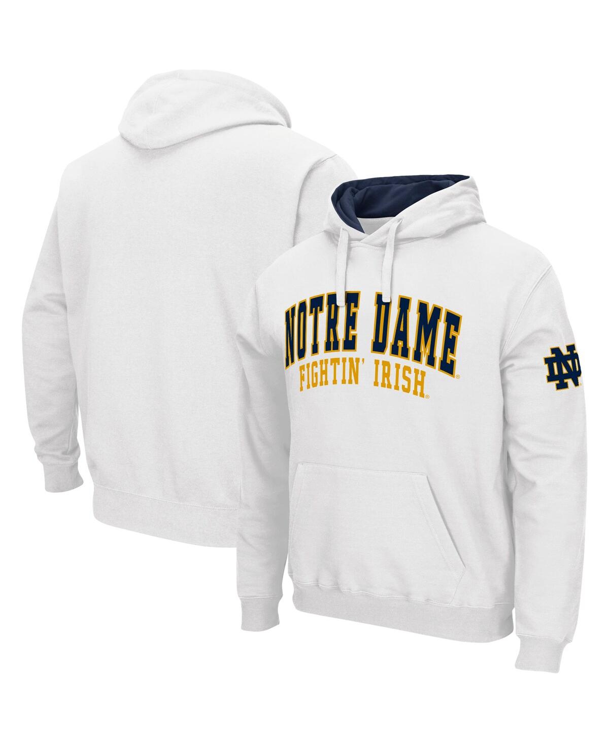 Colosseum Men's Notre Dame Fighting Irish Double Arch Pullover Hoodie In White